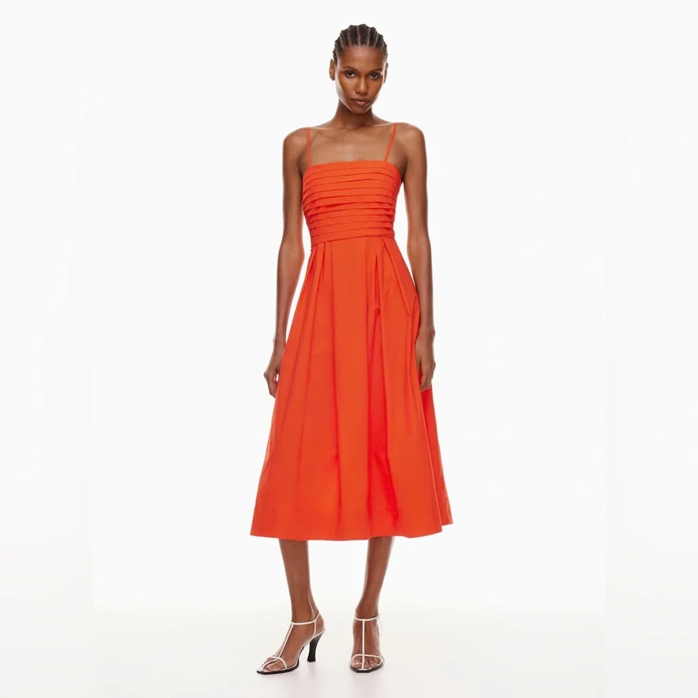 Babaton Vault Poplin Dress - Hot Cheeky Red - Picture 5 of 9